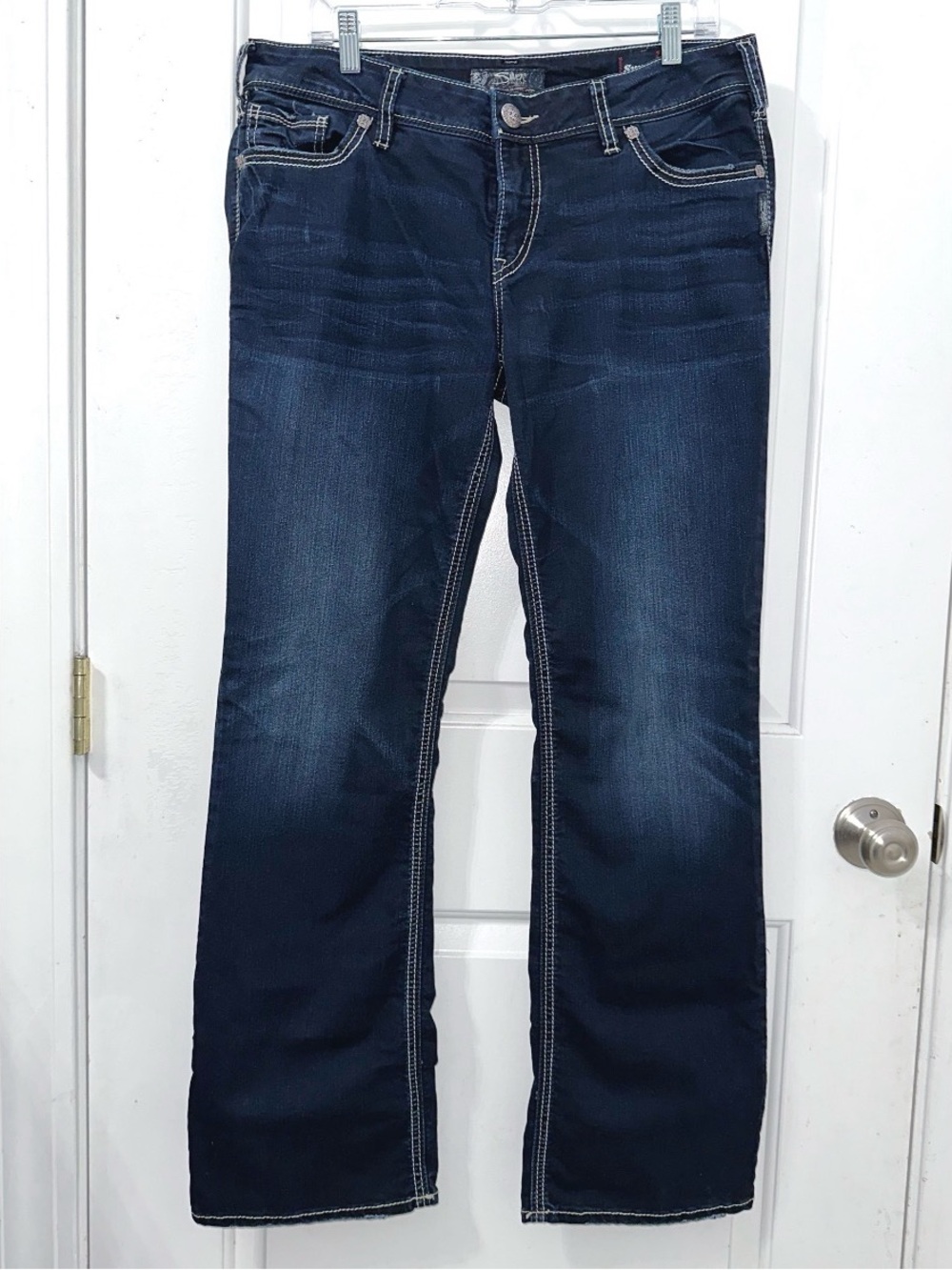 Silver Jeans Co. Suki Super Stretch Mid Rise Slim Bootcut Jeans, size W34/L33
